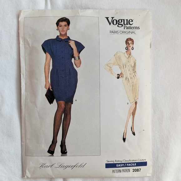 Vogue 2087 Uncut Pattern Paris Original Designer Karl Lagerfeld - Picture 1 of 4